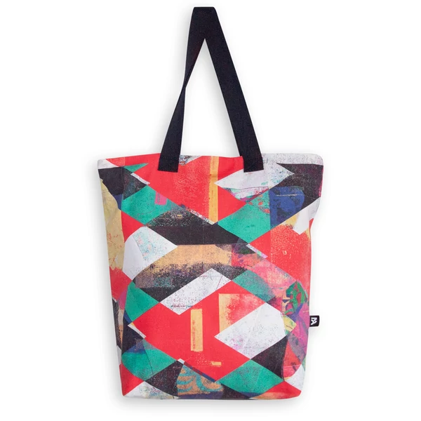 Tomka Csilla / Lindlip 3-04-1 art design cotton canvas tote bag 36x38x12 / Lindlip művészi mintás dizájn pamutvászon tote táska