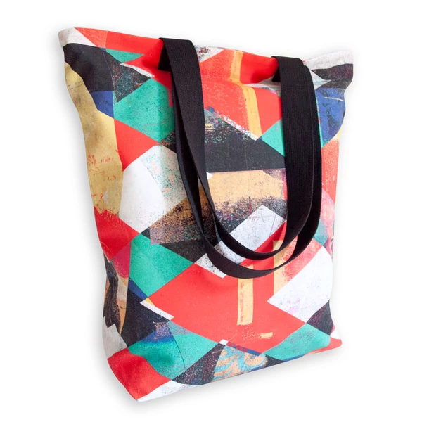 Tomka Csilla / Lindlip 3-04-1 art design cotton canvas tote bag 36x38x12 / Lindlip művészi mintás dizájn pamutvászon tote táska