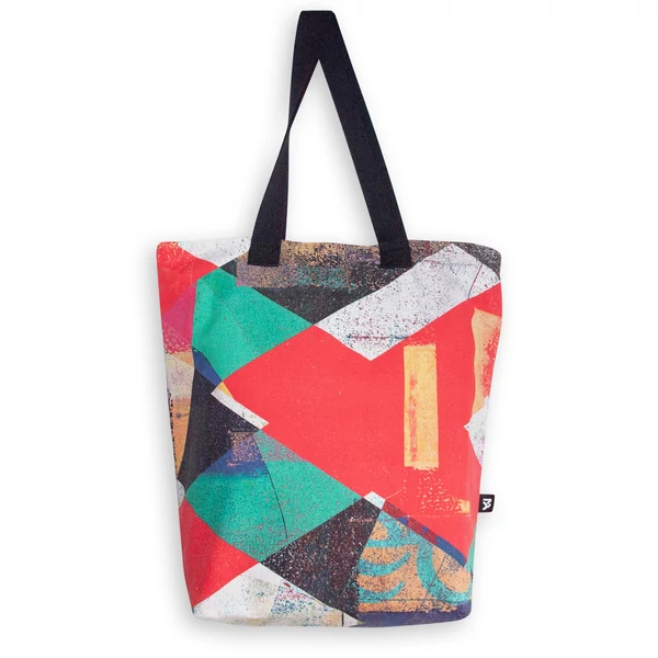 Tomka Csilla / Lindlip 3-04-2 art design cotton canvas tote bag 36x38x12 / Lindlip művészi mintás dizájn pamutvászon tote táska