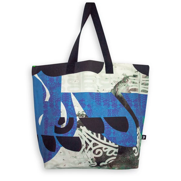 Tomka Csilla / Folyoda 2-07-2 art design cotton canvas tote bag 48x34x16 / Folyoda művészi mintás dizájn pamutvászon tote táska