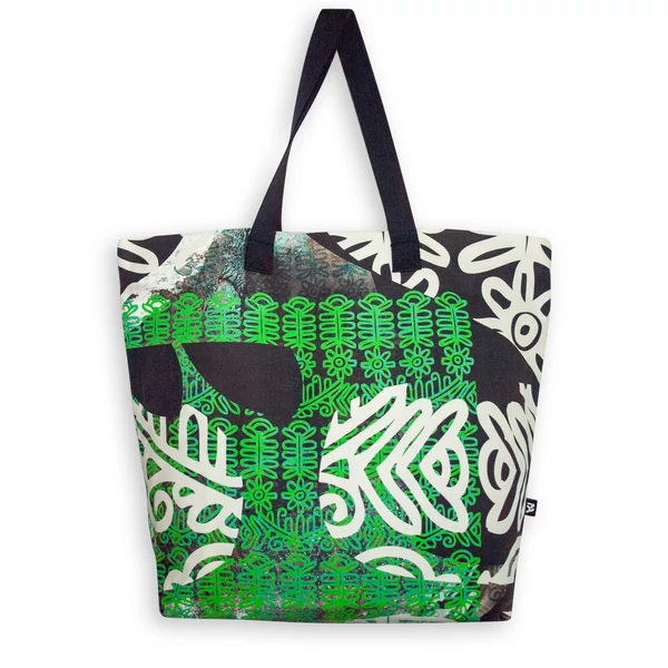 Tomka Csilla / Folyoda 2-09 art design cotton canvas tote bag 36x38x12 / Folyoda művészi mintás dizájn pamutvászon tote táska