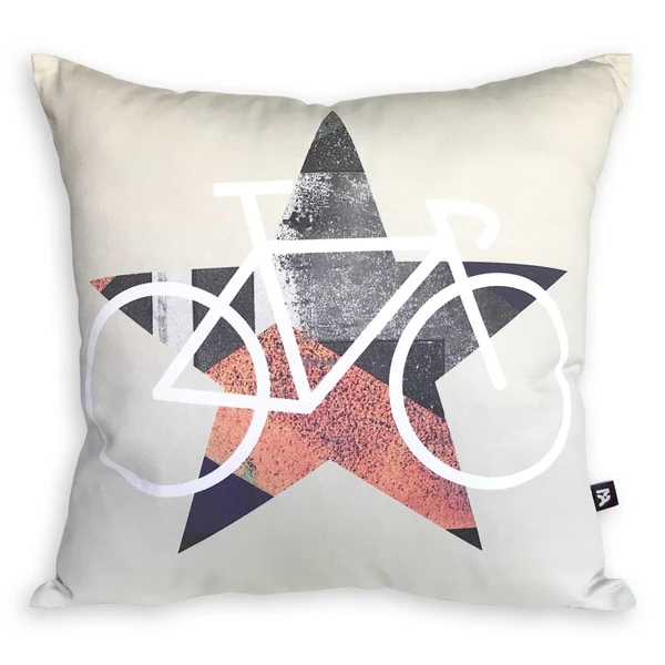 Tomka Csilla / BikeStar B Lindlip 2-10 art design cotton cushion 45x45 / BringaCsillag művészi mintás dizájn pamut párna