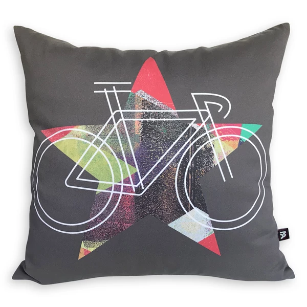Tomka Csilla / BikeStar B Lindlip 2-10 art design cotton cushion 45x45 / BringaCsillag művészi mintás dizájn pamut párna