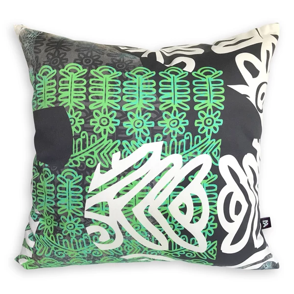 Tomka Csilla / Folyoda 2-09 art design cotton cushion 45x45 / Folyoda művészi mintás dizájn pamut párna