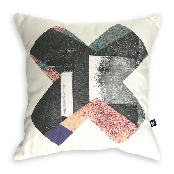 Tomka Csilla / X Lindlip 2-10 art design cotton cushion 30x30 / X művészi mintás dizájn pamut párna 30x30