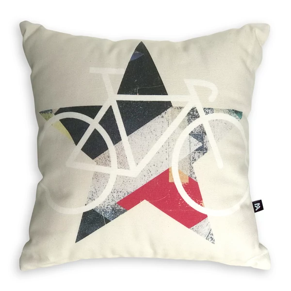 Tomka Csilla / BikeStar B Lindlip 3-03 art design cotton cushion 30x30 / BringaCsillag művészi mintás dizájn pamut párna