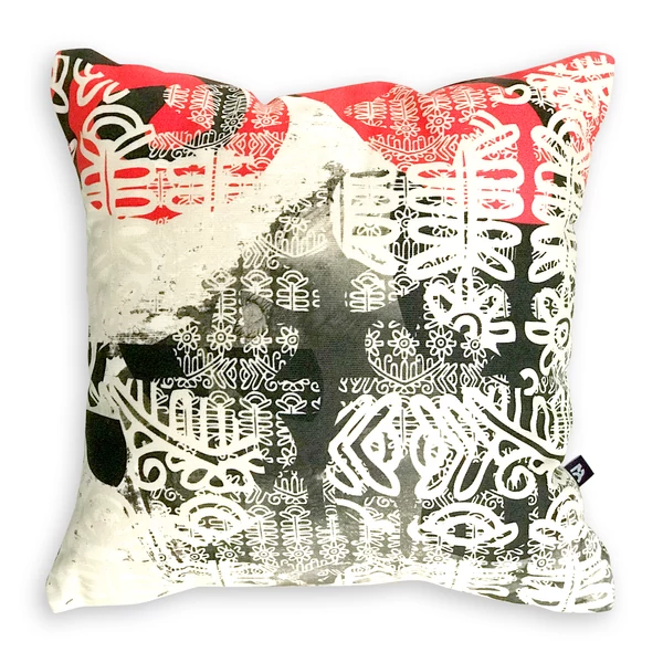 Tomka Csilla / Folyoda 2-03-1b art design cotton cushion 30x30 / Folyoda művészi mintás dizájn pamut párna 30x30