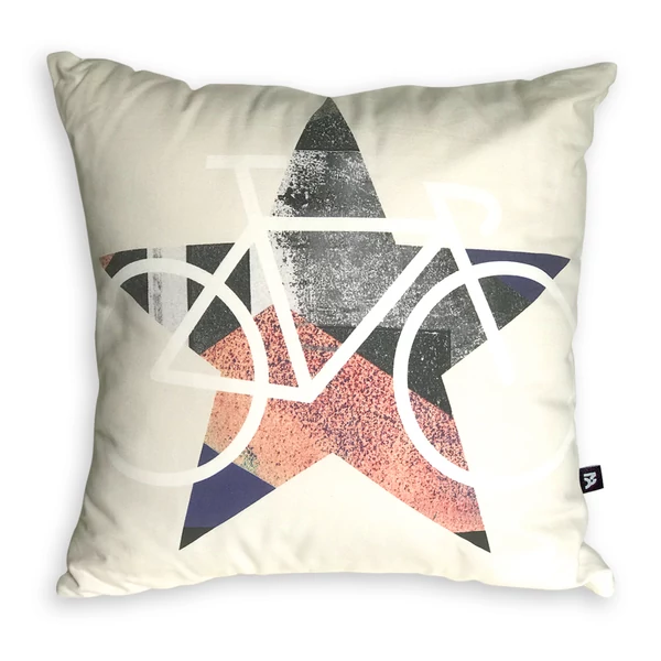 Tomka Csilla / BikeStar B Lindlip 2-10 art design cotton cushion 50x50 / BringaCsillag művészi mintás dizájn pamut párna