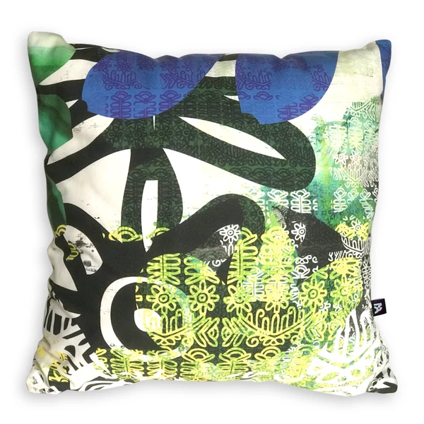 Tomka Csilla /Folyoda 2-02 art design cotton cushion 50x50 / Folyoda művészi mintás dizájn pamut párna