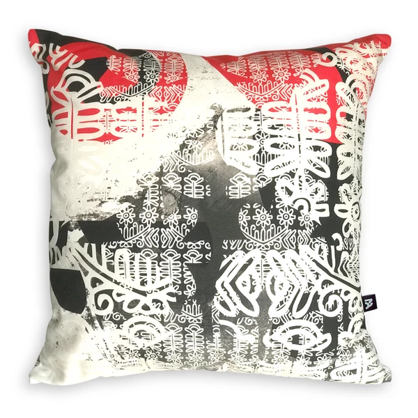 Tomka Csilla / Folyoda 2-03-1b art design cotton cushion 50x50 / Folyoda művészi mintás dizájn pamut párna