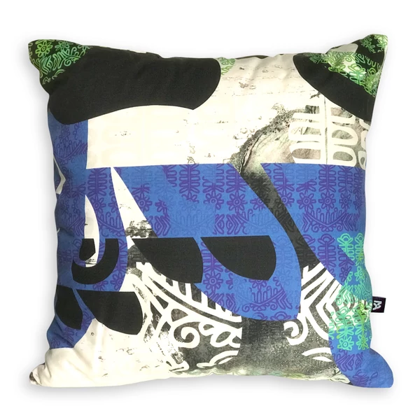 Tomka Csilla / Folyoda 2-06 art design cotton cushion 50x50 / Folyoda művészi mintás dizájn pamut párna