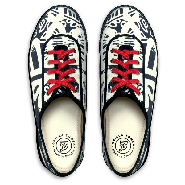 Tomka Csilla / Folyoda B-R art design canvas sneakers 45 / Folyoda Fk-P művészi mintás dizájn vászon tornacipő