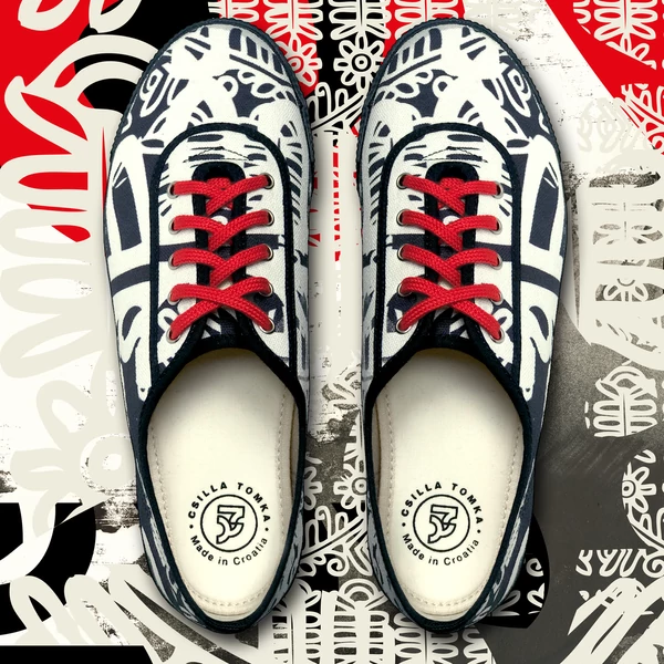 Tomka Csilla / Folyoda B-R art design canvas sneakers 45 / Folyoda Fk-P művészi mintás dizájn vászon tornacipő
